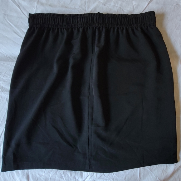 Calvin Klein lined over knee drawstring skirt plus size 0x black stretch womens - Picture 9 of 9